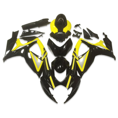 for 2007 Suzuki GSXR750 2006 Fairings GSXR600 06 07 K6 Black Yellow ABS Bodywork