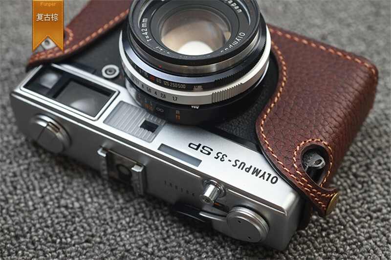 OLYMPUS-35SP フィルムカメラ ※専用レザーケース付き Funper Olympus 35SP Half Case Handmade Genuine Leather Camera