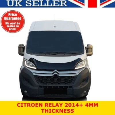 🇬🇧🌟 CITROEN RELAY 2014 UP BLACK BONNET PROTECTOR DEFLECTOR GUARD BRA