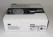 50 Pcs 3M P180 Grit Clean 6” Sanding Disc 55510 Hookit SandPaper 236U Pack Gold