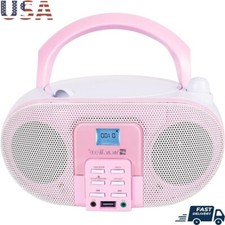 Portable CD Player Boombox W/ AM FM Bluetooth USB Radio Headphone Aux-in Durable