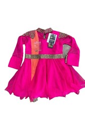 Kids baby girl Indian Dress , Ethnic , Traditional Wear Sz 16 Pink Hand Craft