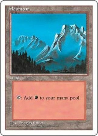 Mountain (B) Fourth Edition Light Play LP MTG Magic DNA GAMES