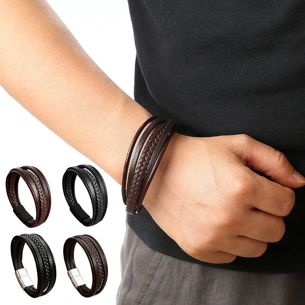 Leather bracelet sale clasp