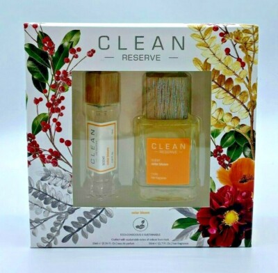Clean Reserve Solar Bloom 0.34 oz Eau De Parfum & 1.7 oz Hair Mist Fragrance NIB