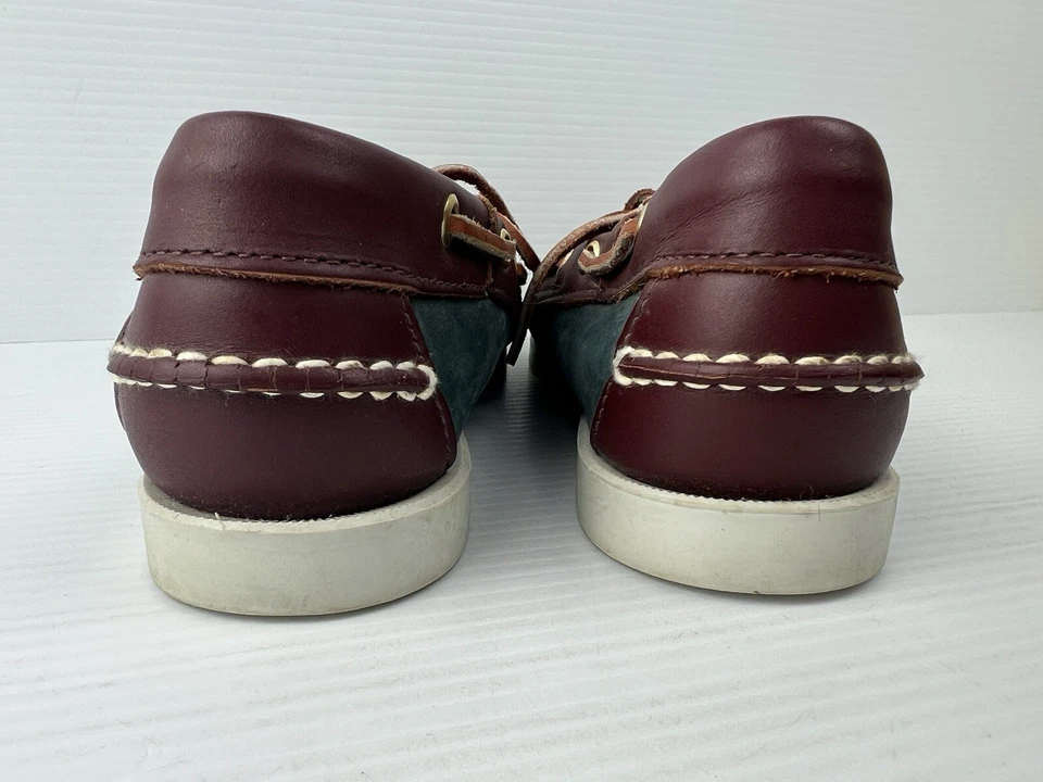 Sebago Docksides Womens US 8 Brown Teal Boat Marine Slip Resistant Leather Shoe - Image 3 of 4