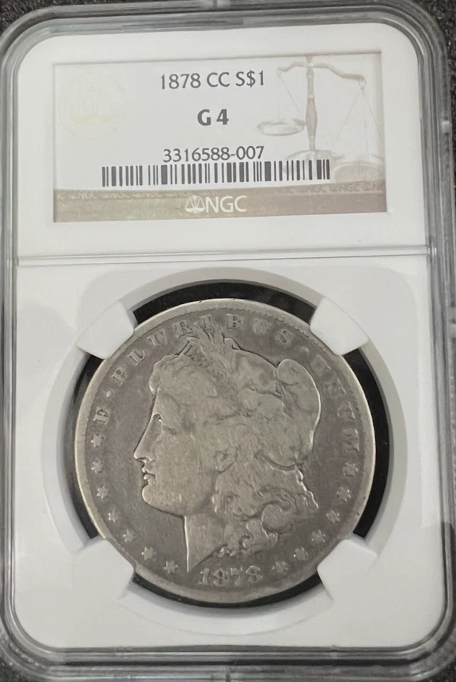 1878 C-C MORGAN G4 NGC SILVER DOLLAR  G 4 $1  Coin US United - Image 2 of 4