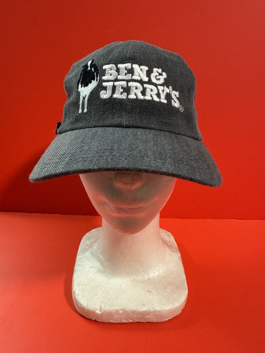 Ben & Jerry's カウ柄 キャップ 帽子　　古着キャップ Vintage Ben & Jerry's Baseball Hat Cap Cow Ice Cream Gray Made In
