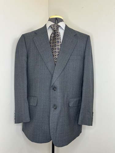 Vintage 90s Grey & Brown Woven Striped MISTER THOMAS Suit Jacket and Vest Set - 42R