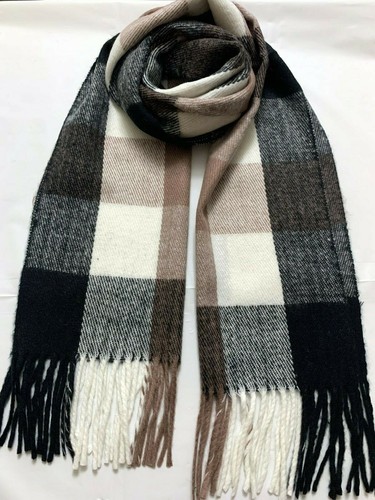 Mens Womens Pashmina Plaid Tartan Fringe Long Warm Scarf Shawl Wrap NEW #M116 - Picture 31 of 35