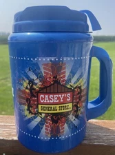 Caseys General Store Travel Mug Insulated Tumbler Thermoserv Giant 52oz Blue USA