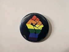 Pride Resist Rainbow Fist Button Pin LGBT