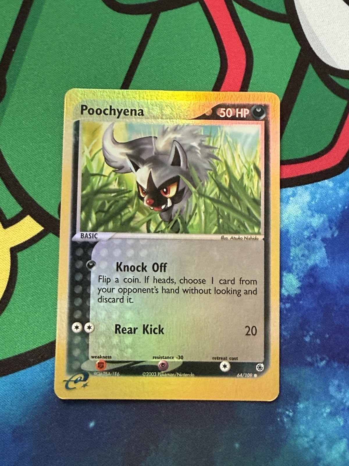NM Poochyena Reverse Holo 64/109 Ruby and Sapphire Pokemon Card