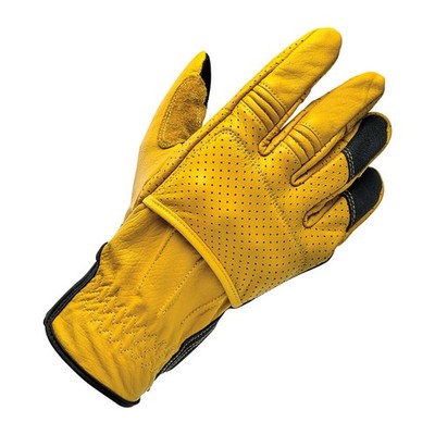 Biltwell Borrego Motorrad Handschuhe Leder CE gold gelb
