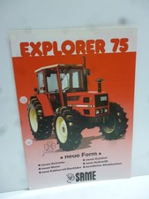 SAME EXPLORER 75 trattori depliant originale trattore 2 pagine