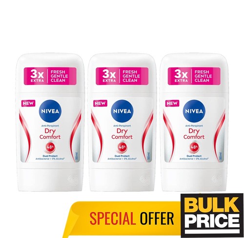 Nivea Women Dry Comfort Stick Deodorant Antibacterial 50ml 3-Pack - 第 5/6 張圖片