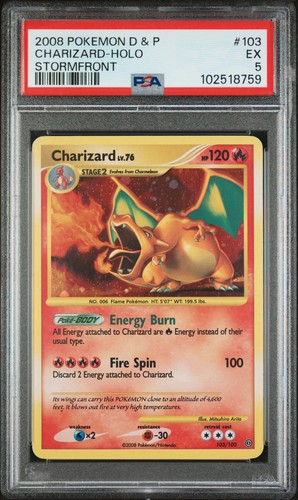 Charizard graded PSA 5 for sale on eBay