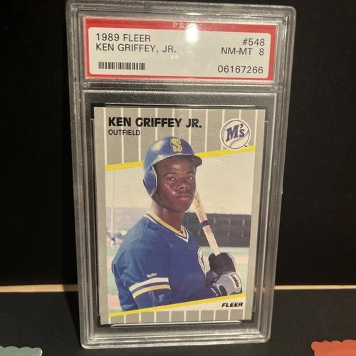 1989 Fleer Ken Griffey Jr. #548 Rookie Card PSA 8 Seattle Mariners