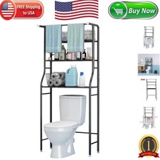 3-Tier Matte Black Over The Toilet Rack - Space Saver for Bathroom Style