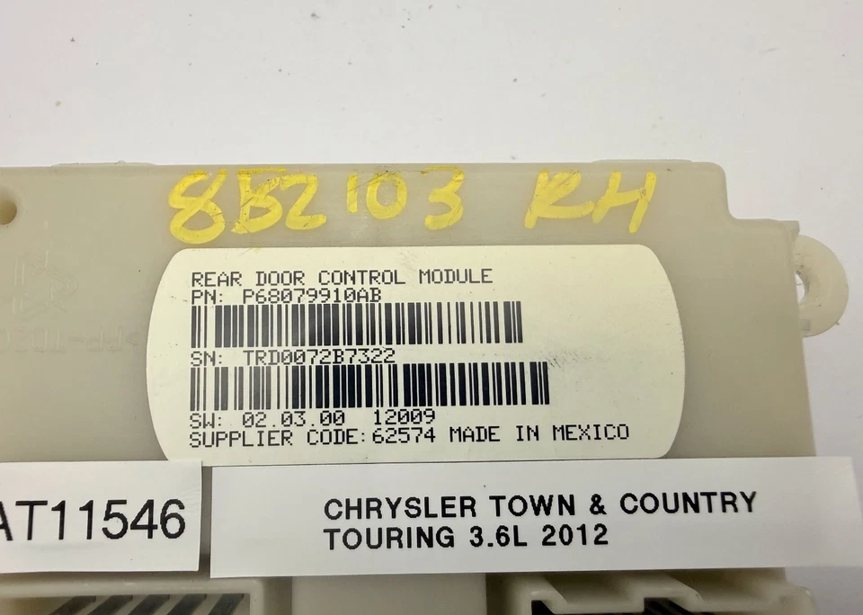 Unidad de módulo de computadora de control de puerta corredera trasera Chrysler Town & Country OEM 08-16 Foto 2 de 4
