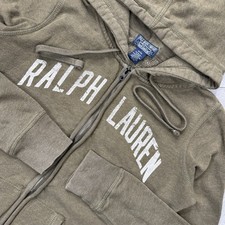 Vintage Y2K Ralph Lauren Polo Jeans Womens Medium Hoodie Green Full Zip