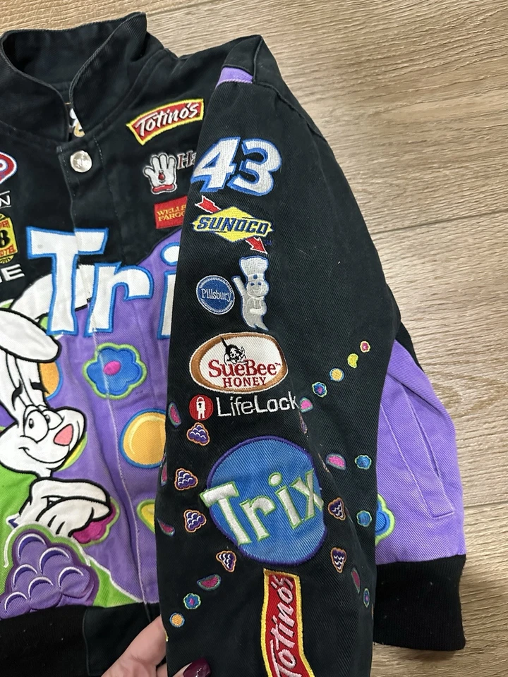Chaqueta de bombardero vintage Trix Racing Big Kid grande Foto 4 de 4