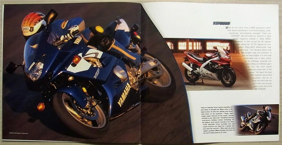 YAMAHA SPORTS BIKES MOTORCYCLES LF USA Sales Brochure 1998 YZF-R1/750R/600R SECA - Image 4 of 4