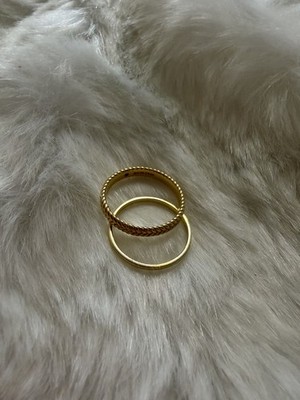 Baublear Set of 2 Stacking Rings Size 6.5 Gold Tone