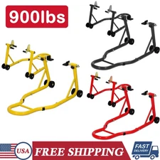 Motorcycle Stand Lift  900lbs Front & Rear Combo Universal Bike Support Stands
