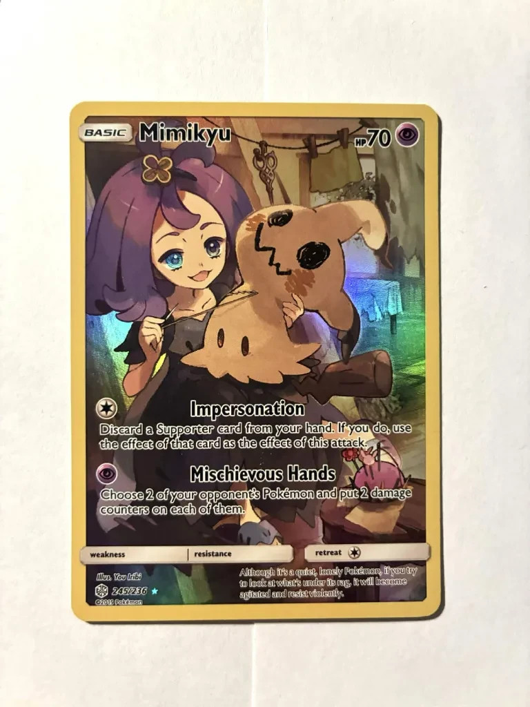 Pokémon Mimikyu TCG Cosmic Eclipse Holo Card 245/236 Secret Rare
