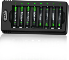 BEVIGOR AAA Rechargeable Batteries 8 Pcs 1100Mah with 8-Slot AA AAA Battery Char 2.78 per battery