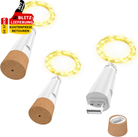 Flaschenlichter Mit Korken USB Wiederaufladbar LED Lichterkette Warmweiß A