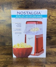Nostalgia Retro Hot Air Popcorn Popper Maker - RED New in box