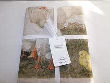 Williams Sonoma Volaille Tablecloth 70" X 108" Farm Animals Made in Italy Linen