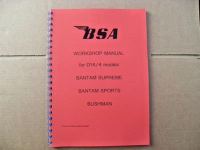 BSA D14/4 BANTAM SUPREME, SPORT BUSCHMANN WERKSTATTHANDBUCH