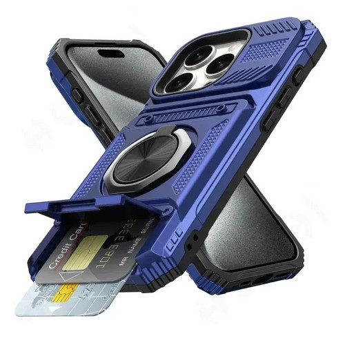 For iPhone 16 15 14 13 12 11 Pro Max XR Shockproof Case Cover Wallet Card Holder - Picture 8 of 19