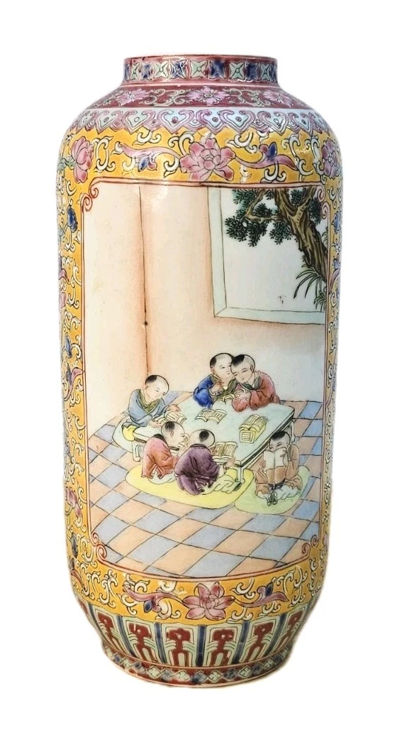 黄色中国古董花瓶| eBay