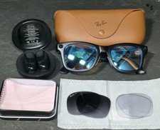 Ray-Ban Meta Wayfarer Gen 1 RW4008 Smart Sunglasses, Matte Black With Extras 