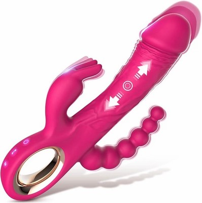 Thrusting Rabbit Vibrator for Blended Full Body Pleasure, with G Spot & Clitoral