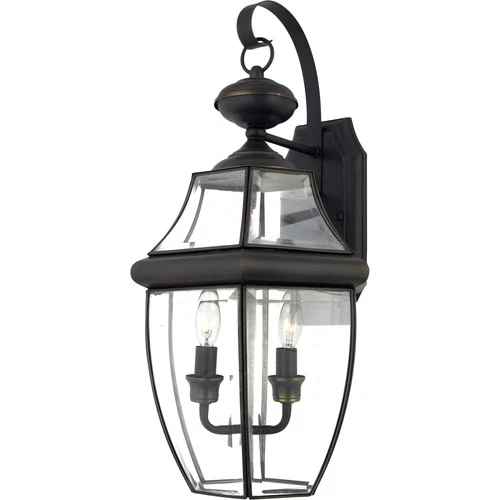 Quoizel NY8317 Bronze Newbury 2-Light 20"H Outdoor Wall Sconce With Clear Glass - Picture 1 of 9
