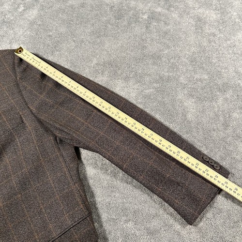 Hickey Freeman Madison Blazer 46R Brown Plaid Worsted Wool Sport Coat USA Made - Picture 10 of 10