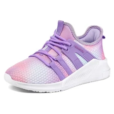 Girls Tennis Shoes Lightweight Sports Kids Sneakers Lace-up for Running/Walki...