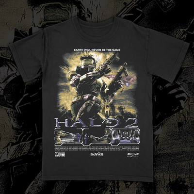 Halo 2 Master Chief T Shirt Retro Bootleg Video Game Graphic Tee Unisex S-5XL