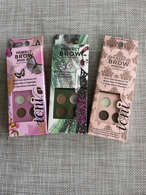Ioni Perfect Brow Mini Kit 3 Pack. All In One Brow Wax & Highlight. 2 Color Brow
