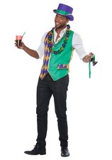 California Costumes Mens Mardi Gras Vest Kit, Adult M/L, Multicolored Fun