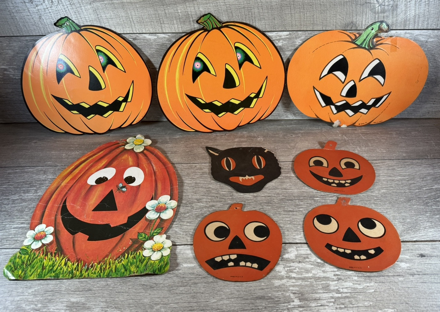 Vintage Beistle Die Cut Paperboard Jack-o-Lantern Pumpkin Halloween Decor - USA