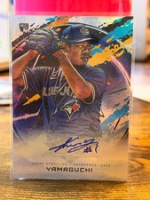 2020 Topps Fire Shun Yamaguchi Autograph Rookie Card RC AUTO FA-SY Blue Jays. rookie card picture