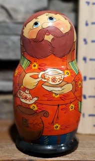 Vintage Russian Nesting Doll 5 Pc Set. Fun and Cheerful Family. Matryoshka.