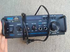 Pyle Stereo Amplifier USB SD MMC FM LED Display Black