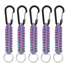 5 Pcs Paracord Keychain Lanyard Keychain Cord with Hook Blue Purple Camouflage